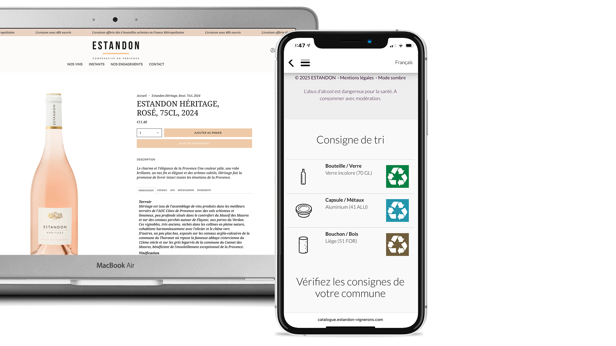 Exemple d'étiquetage numérique avec vin.co TRI